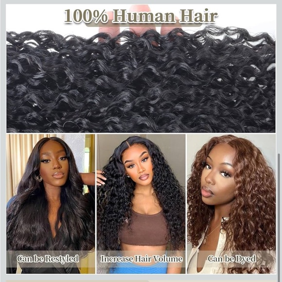 NWT 3 bundles Curly Wavy Brazilian Human Hair Unprocessed 100g/pc 10 12 14 inch - Picture 8 of 15